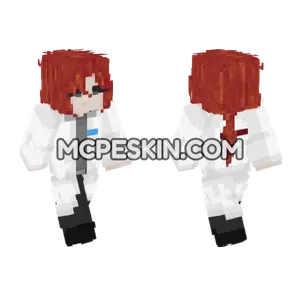 White Lab Coat Scientist Minecraft Bedrock skin
