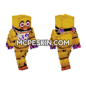 Withered Chica FNAF Minecraft Bedrock skin