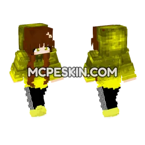 Yellow Anime Girl Minecraft Bedrock skin