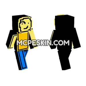 Yellow Blue Blocky Figure