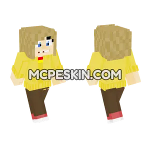 Yellow Button-Up Shirt Minecraft Bedrock skin