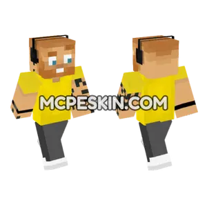 Yellow Neon Gamer Minecraft Bedrock skin