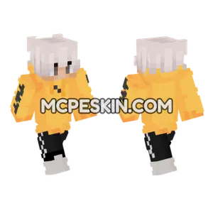 Zeyxon24 Orange Hoodie Minecraft Bedrock skin