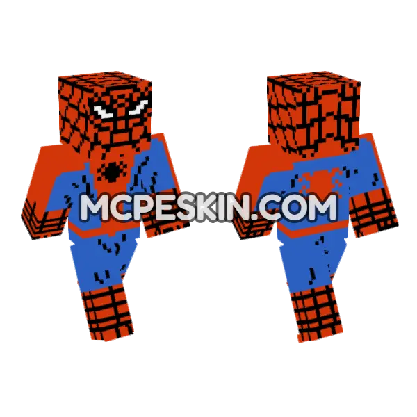 60s Spider-Man Skin Minecraft Bedrock skin, front and back