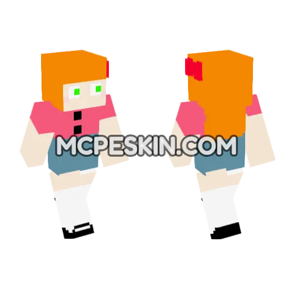 8 Bit Elizabeth Afton Minecraft Bedrock skin, front and back