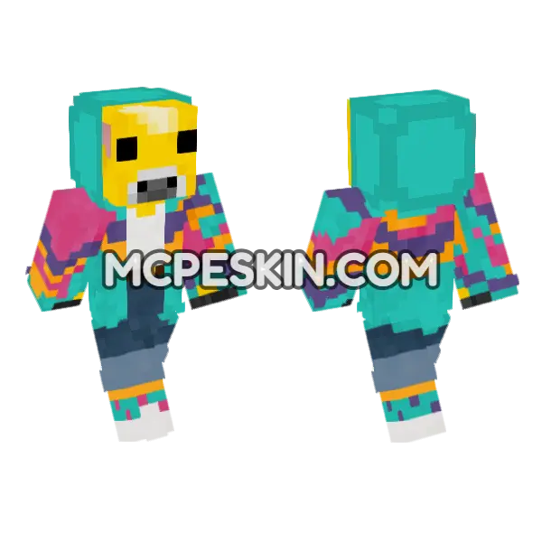 80s Moobloom Minecraft Bedrock skin, front and back