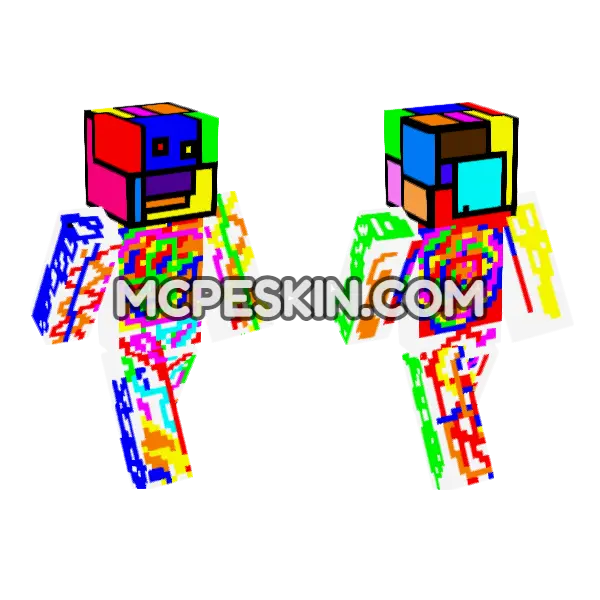 Abstract Rainbow Character, front and back