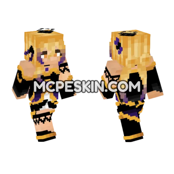 Abyss Princess Lumine Minecraft Bedrock skin, front and back