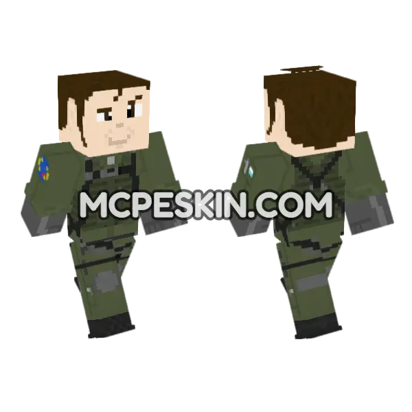 Ace Combat 5 Alvin Davenport Minecraft Bedrock skin, front and back