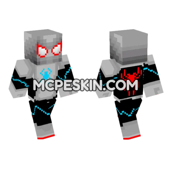 Agent Spider Iconic Suit Minecraft Bedrock skin, front and back