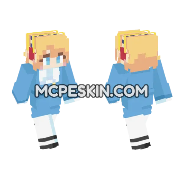 Aigis Blue Dress Minecraft Bedrock skin, front and back