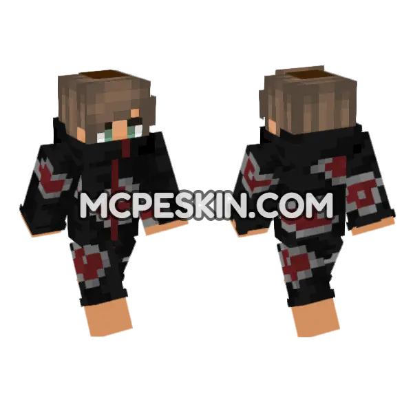 Akatsuki Jack Minecraft Bedrock skin, front and back