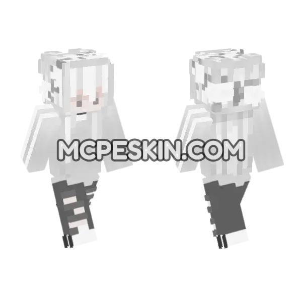 Albino Skin Minecraft Bedrock skin, front and back