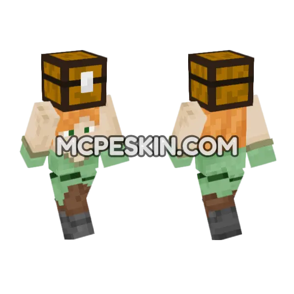 Alex Chest Minecraft Bedrock skin, front and back