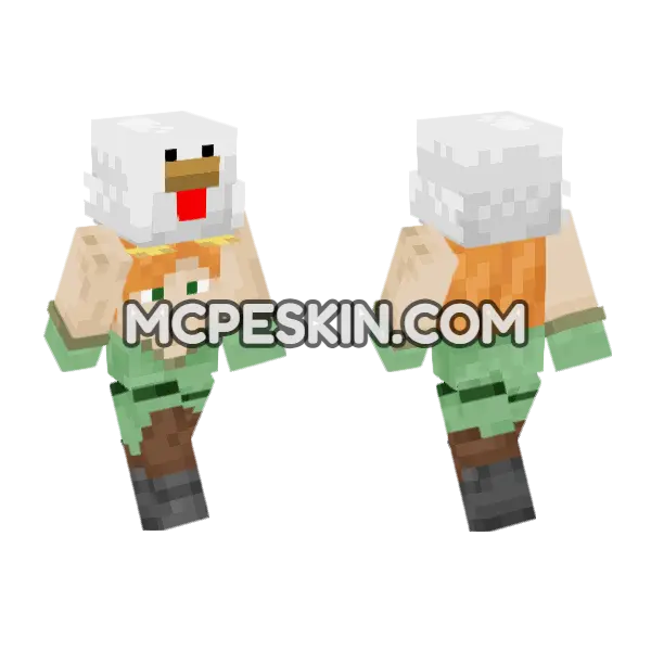 Alex Chicken Minecraft Bedrock skin, front and back
