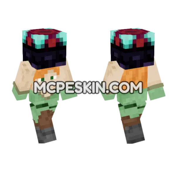 Alex Enchanting Table Minecraft Bedrock skin, front and back