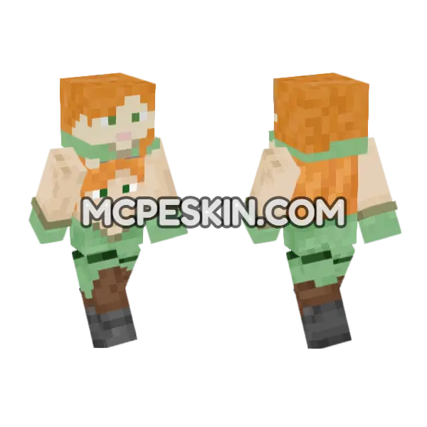 Alex Holding Alex Minecraft Bedrock skin, front and back