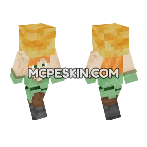 Alex Honey Minecraft Bedrock skin, front and back
