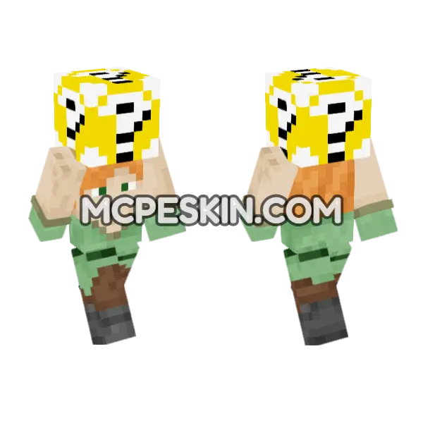 Alex Luckyblock Minecraft Bedrock skin, front and back