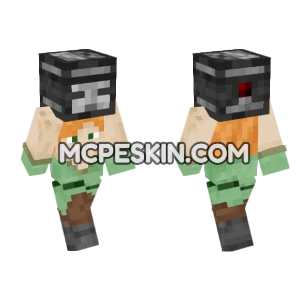 Alex Observer Minecraft Bedrock skin, front and back
