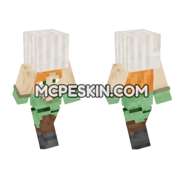 Alex Quartz Block Lines Minecraft Bedrock skin, front and back