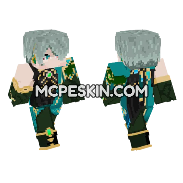 Alhaitham 6794321 Minecraft Bedrock skin, front and back