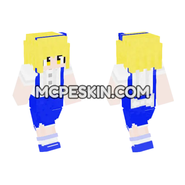 Alice Touhou Mystic Square Minecraft Bedrock skin, front and back