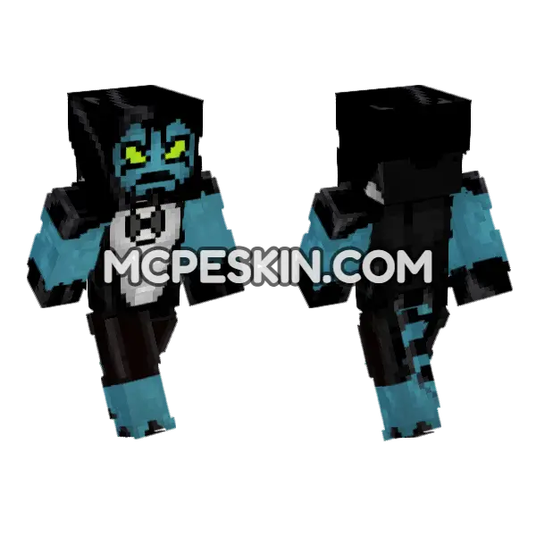 Alien X Minecraft Bedrock skin, front and back