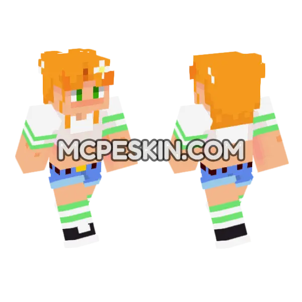 Amber Green – Jenny Mod Skin Minecraft Bedrock skin, front and back