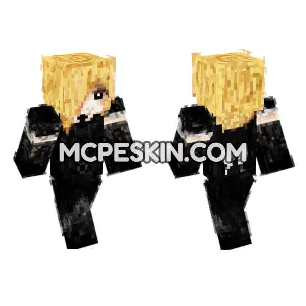 Amberine Blonde Hair Minecraft Bedrock skin, front and back