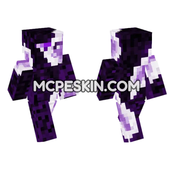 Amethyst Guy Minecraft Bedrock skin, front and back