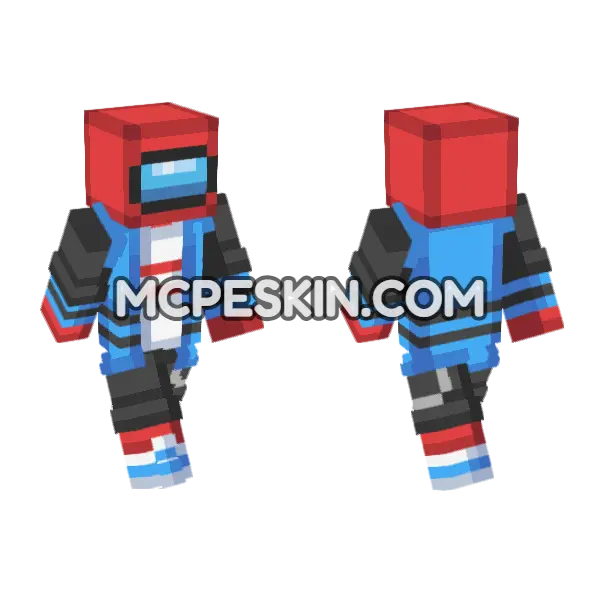 Among Us Blue Suit Minecraft Bedrock skin, front and back