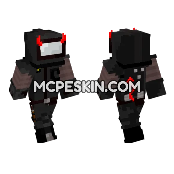 Among Us Imposter Black Minecraft Bedrock skin, front and back