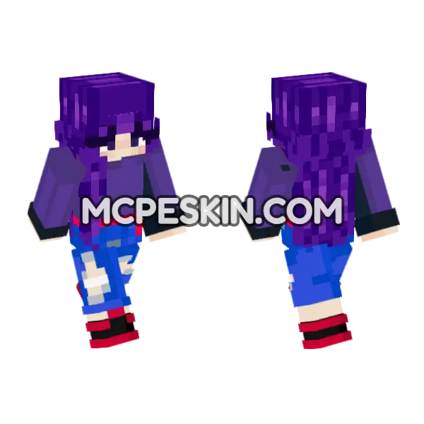 Amy Blue Jacket Minecraft Bedrock skin, front and back