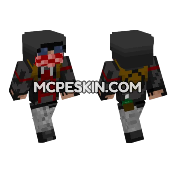 Anarchist Rioter Minecraft Bedrock skin, front and back