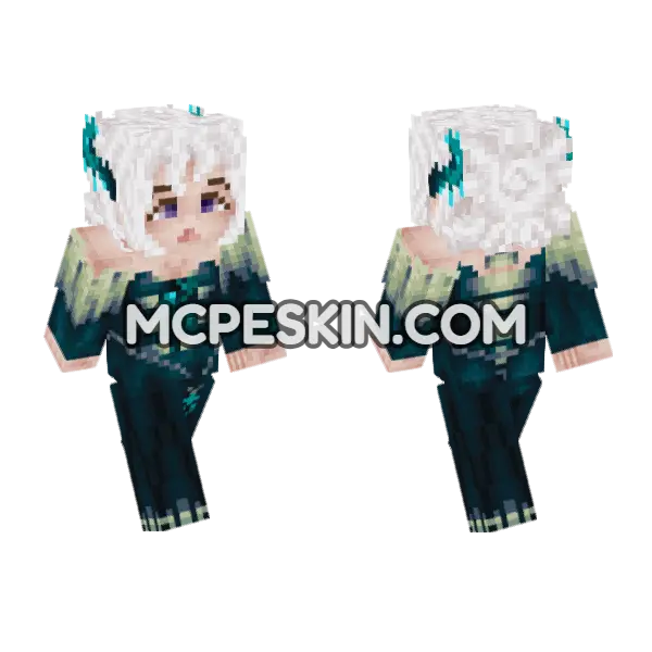 Ancient City Princess Minecraft Bedrock skin, front and back