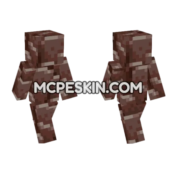Ancient Debris Minecraft Bedrock skin, front and back