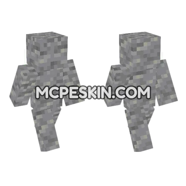Andesite Block Skin Minecraft Bedrock skin, front and back