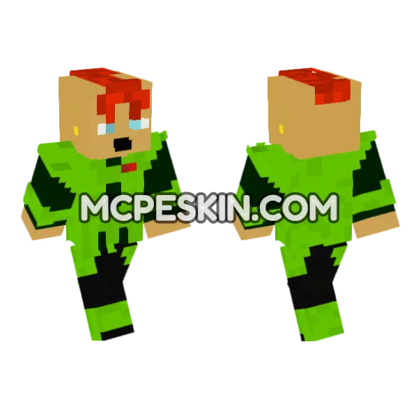Android 16 Minecraft Bedrock skin, front and back