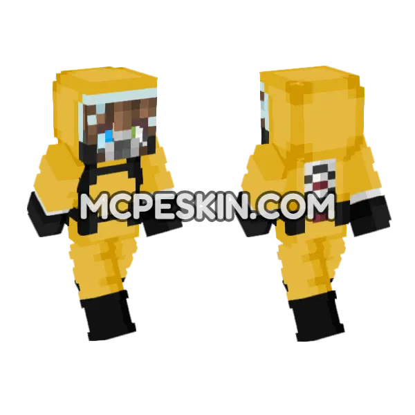 Angelkitty58 Hazmat Suit Minecraft Bedrock skin, front and back