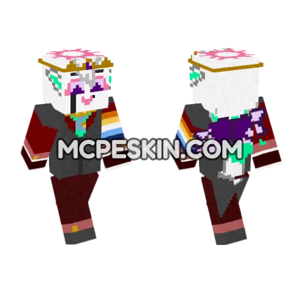 Anglofoxslice W Skin Minecraft Bedrock skin, front and back