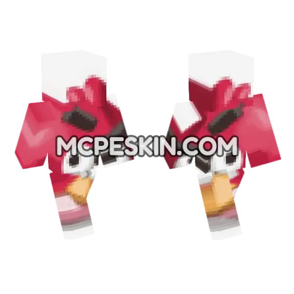 Angry Bird Red Minecraft Bedrock skin, front and back