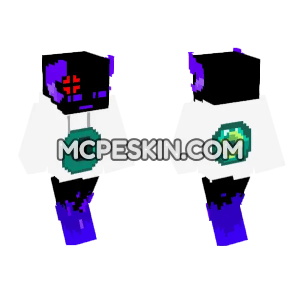 Angry Enderman Minecraft Bedrock skin, front and back