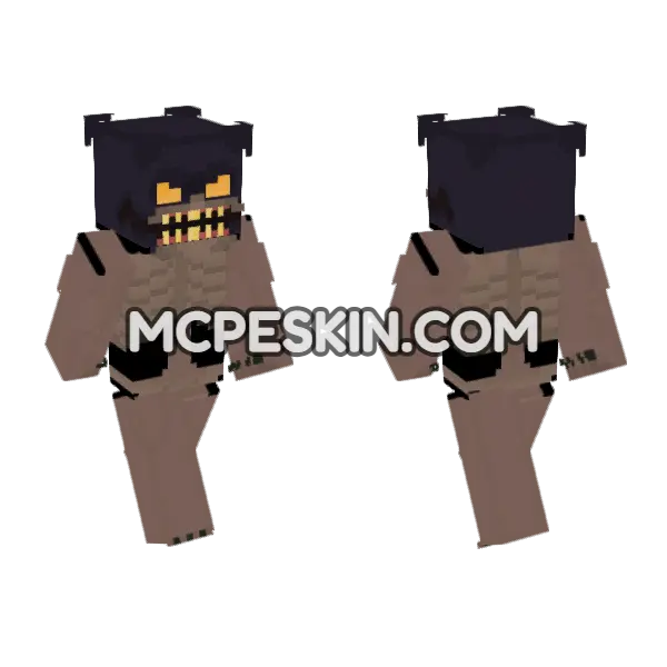 Angry Monster Mask Minecraft Bedrock skin, front and back