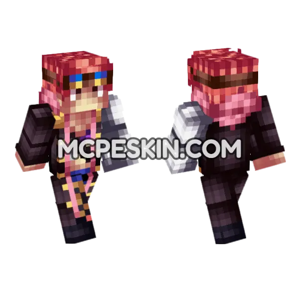 Anime 11 Minecraft Bedrock skin, front and back
