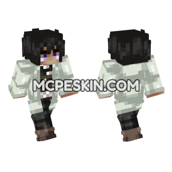 Anime 12 Minecraft Bedrock skin, front and back