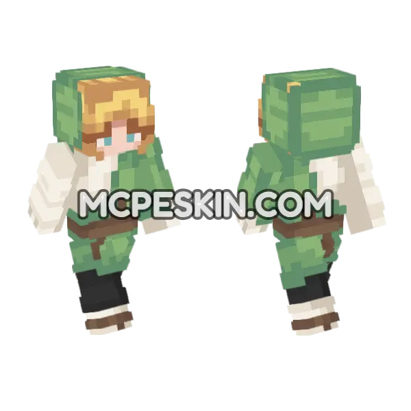 Anime 17 Minecraft Bedrock skin, front and back