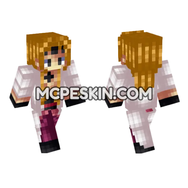 Anime 17 Minecraft Bedrock skin, front and back