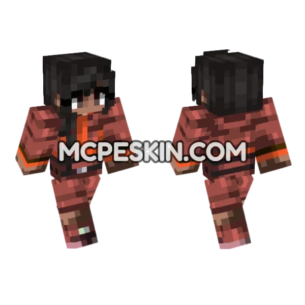 Anime 19 Minecraft Bedrock skin, front and back