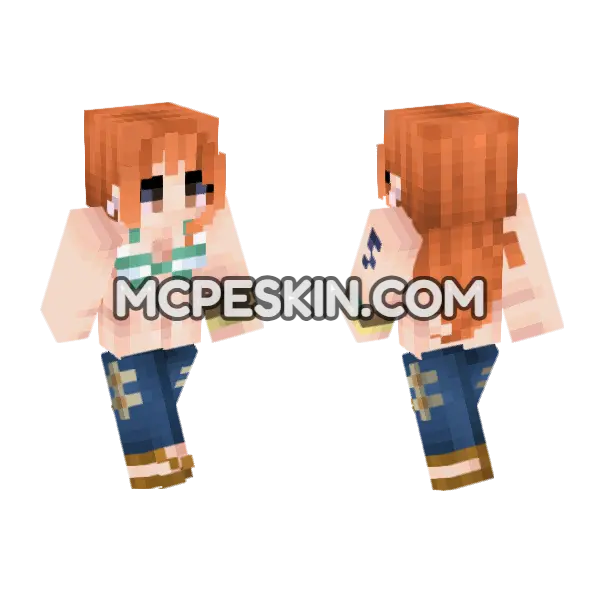 Anime 21 Minecraft Bedrock skin, front and back